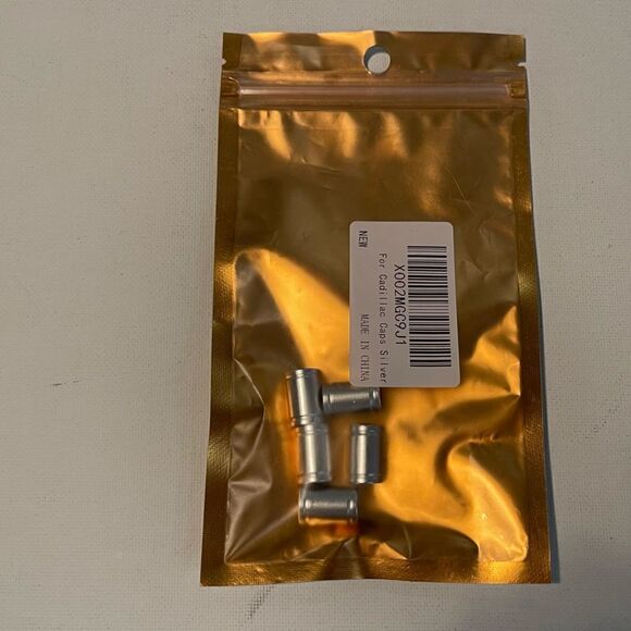 Cadillac Valve Stem Caps in Silver set of 5 NWT - Picture 4 of 4